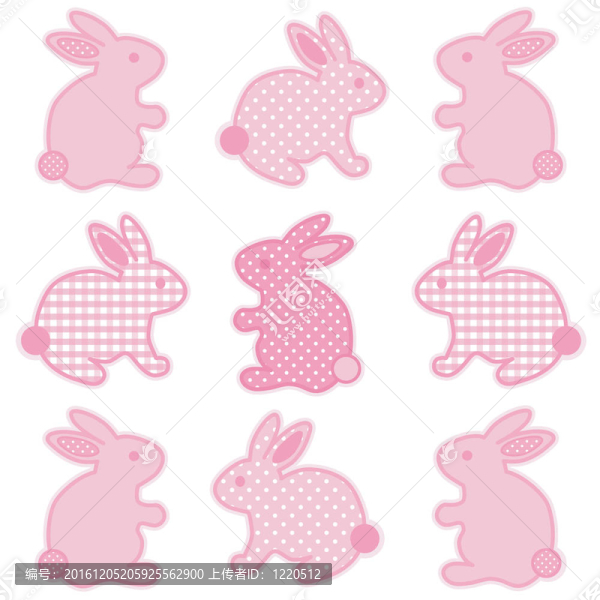 小兔子；格子；Polka,Dots