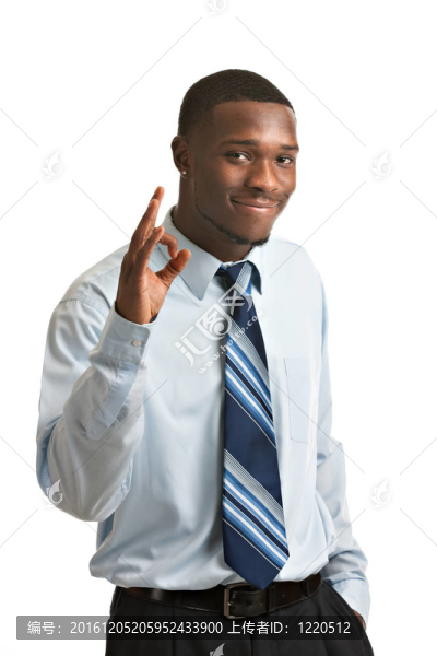 年輕的非洲裔商人孤立