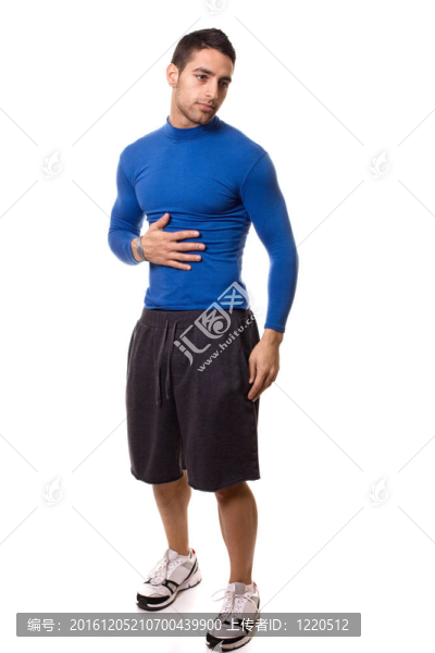 穿藍襯衫的男人