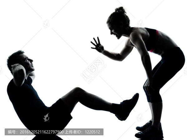 一對(duì)男女健身鍛煉