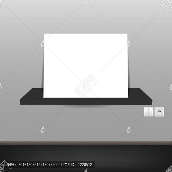 載體內(nèi)部。貨架上的空白紙與您的文字