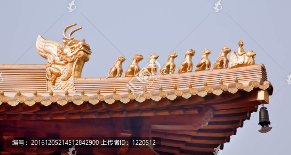 金色的屋頂俑靜安寺上海中國