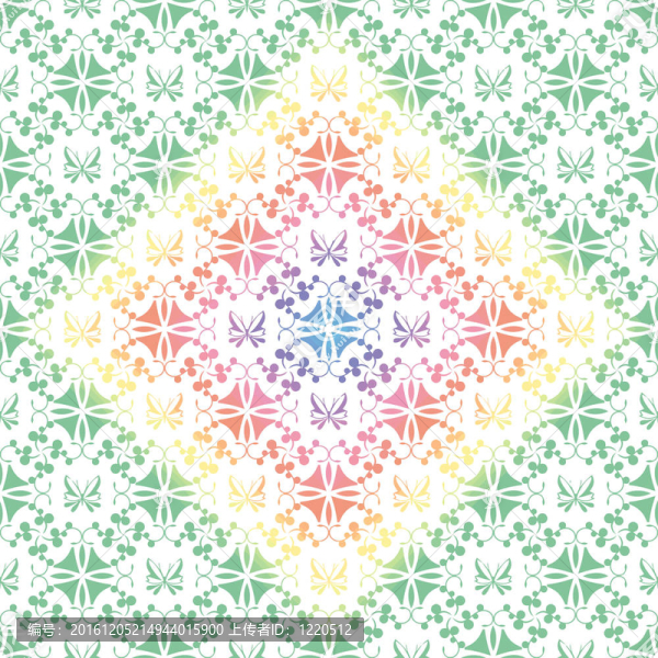 無縫的花卉和蝴蝶圖案