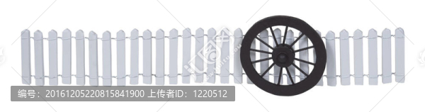 馬車車輪在白色柵欄