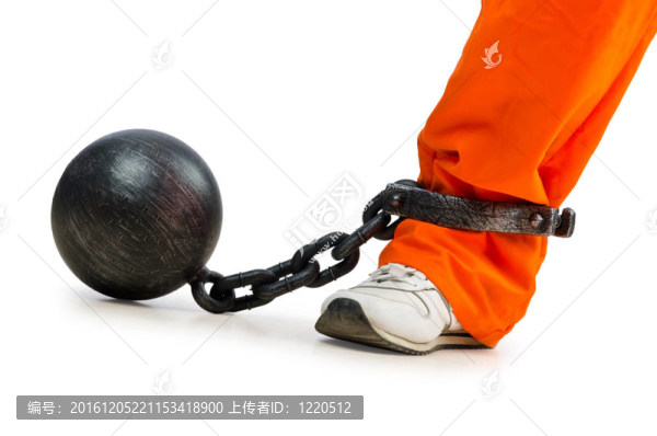 犯人戴著手銬的白色