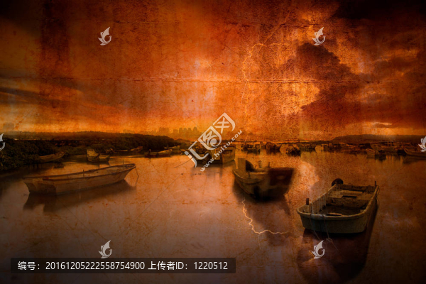 最后的日出和漁子挖；T