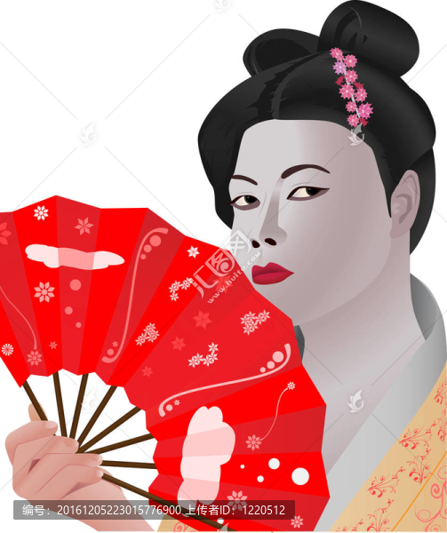 拿著扇子
