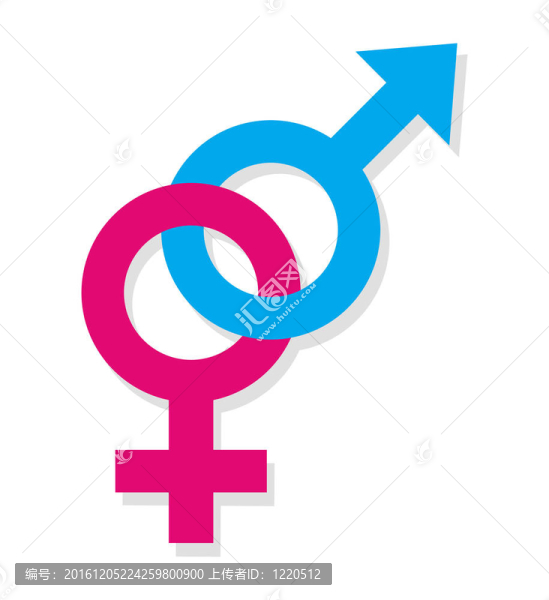 男女相通的符號(hào)。插畫