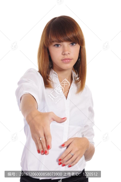女孩在白色的