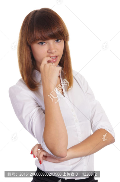 女孩在白色的