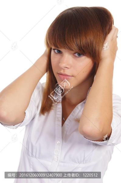 女孩在白色的