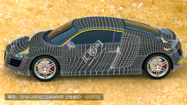 3D汽車導(dǎo)線模型白背景
