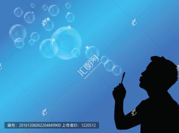 吹泡泡插畫