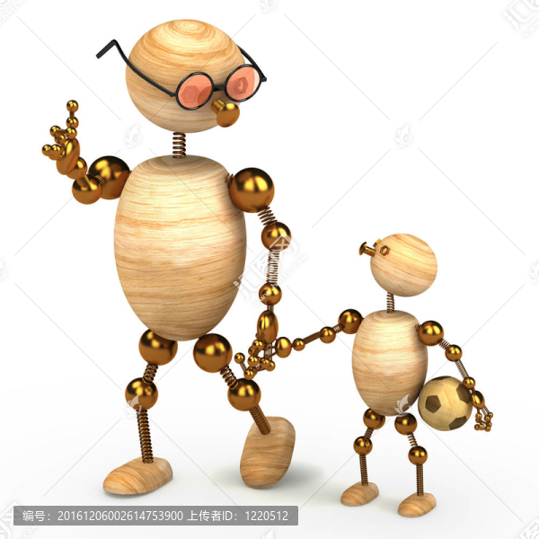 3D木的男子抱著一個孩子