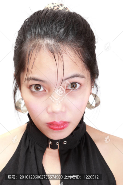 無知茫然的亞洲女孩的肖像