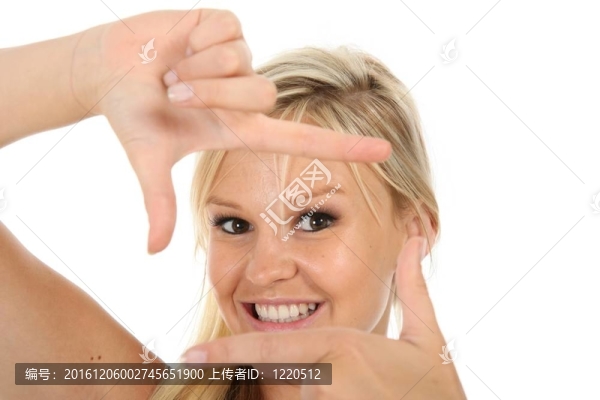 漂亮的金發(fā)手工框架
