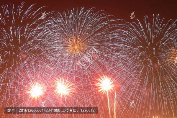 爆炸的煙花覆蓋夜空