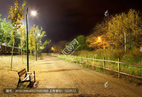 夜晚的城市公園
