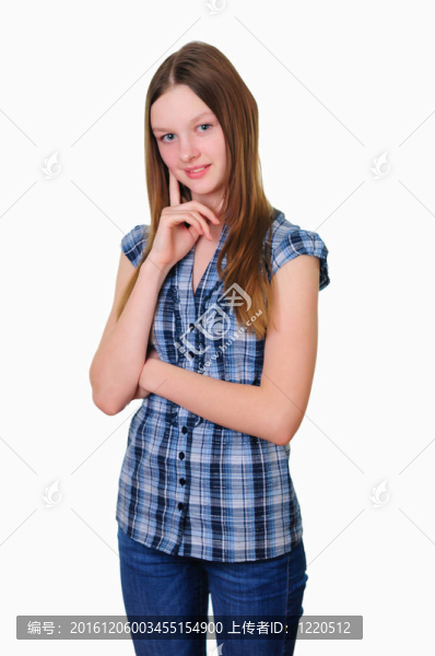一個十幾歲的女孩在工作室