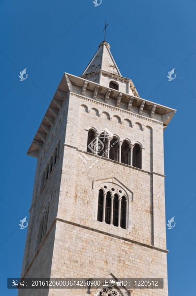 大教堂的鐘樓。Trani。Apulia。