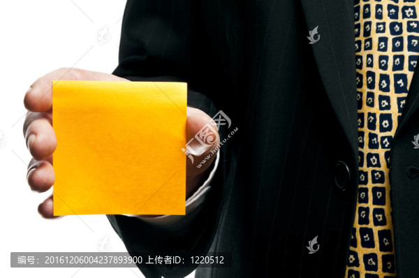 帶空貼紙的商人
