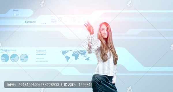女士觸摸高科技