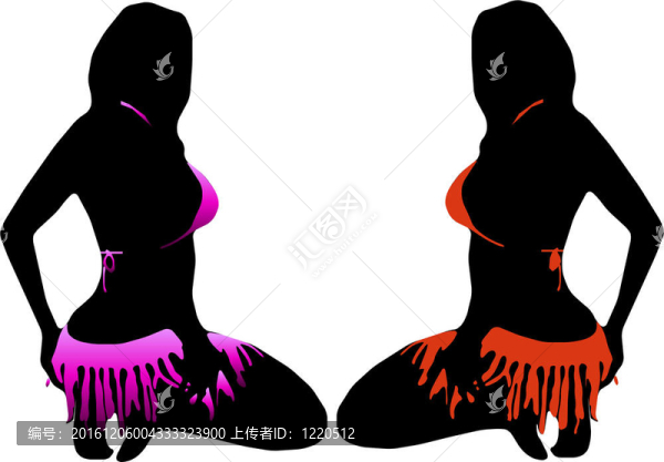 Bikini的女人剪影