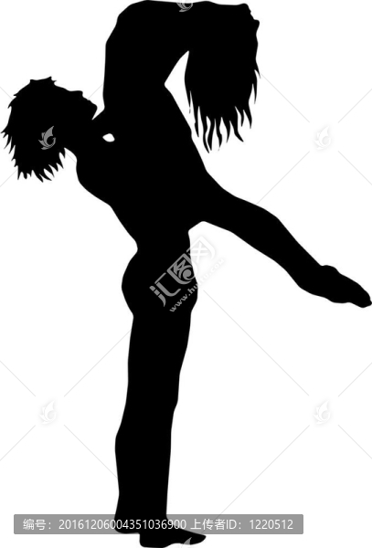 芭蕾舞蹈的女孩和男孩剪影