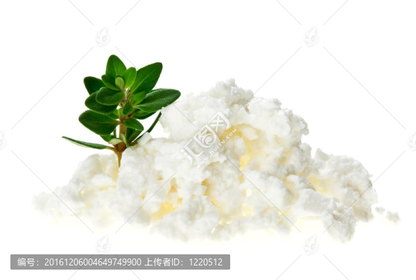 奶酪（豆腐）和百里香小枝堆