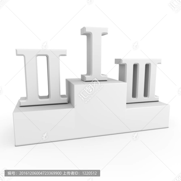 勝利領(lǐng)獎臺-羅馬數(shù)字1；2；3,-白色模板