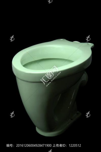 淺綠色馬桶；黑色背景隔離