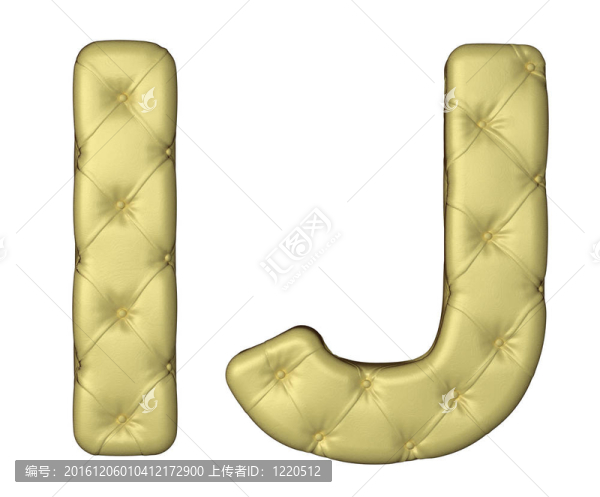 豪華米色皮革字體我J字母