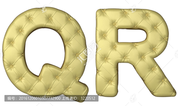 豪華米色真皮字體Q字母