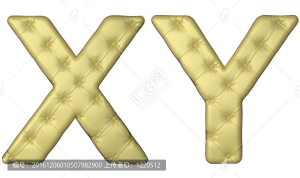 豪華米色真皮字體X字母