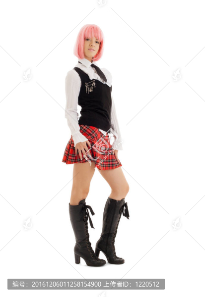 粉紅色頭發(fā)的可愛女生