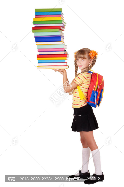 隨著書(shū)的背包抱樁的女生。