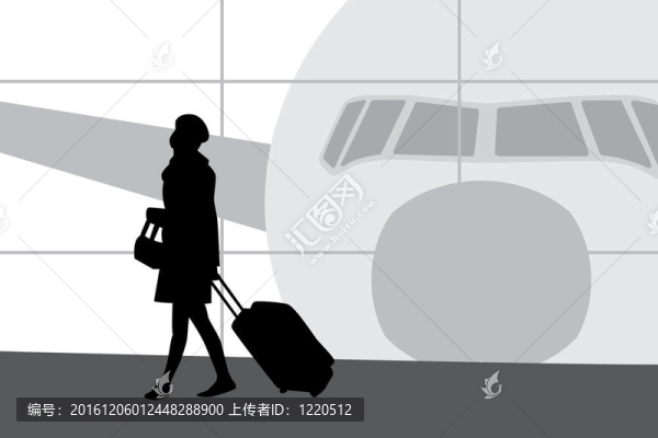 女人在機(jī)場剪影