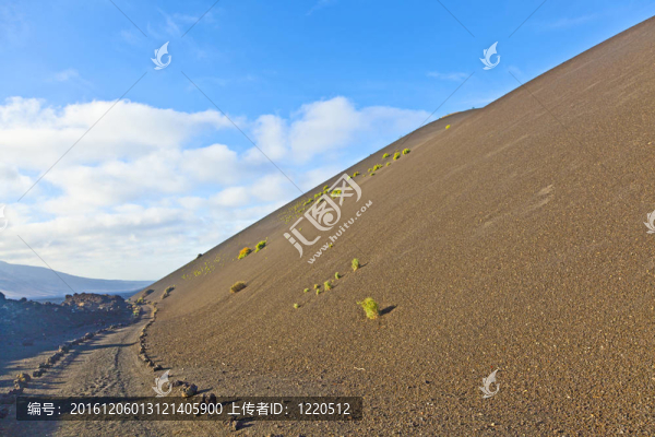 稀疏的植被在蒂曼法亞國(guó)家公園路線的火山