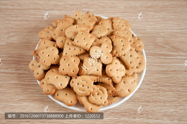孩子們?cè)诒P子上想象餅干