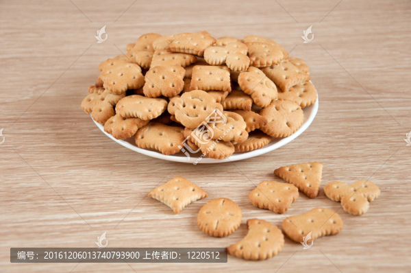 孩子們?cè)诒P子上想象餅干