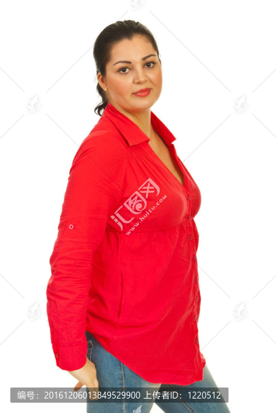 穿紅衣服的年輕女人