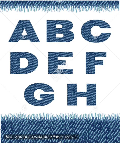牛仔褲的信。（A-H）。