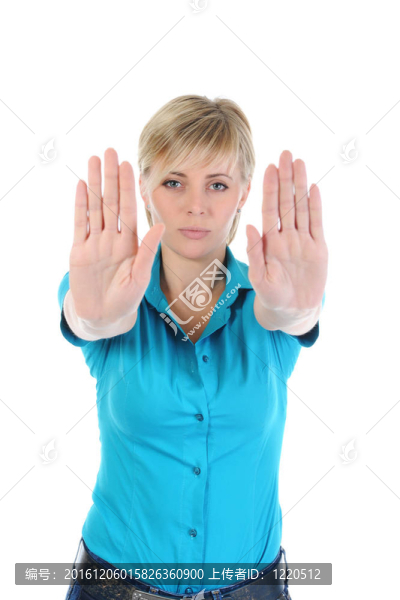 女人伸出他的手
