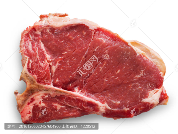 牛排切牛肉白色隔離