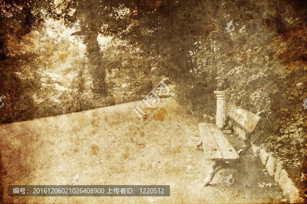 公園里的小巷。舊圖像風(fēng)格照片。