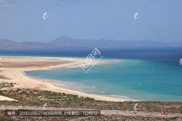 海灘Playa,de,Sotavento在加那利群島的富埃特文圖拉島島；西班牙