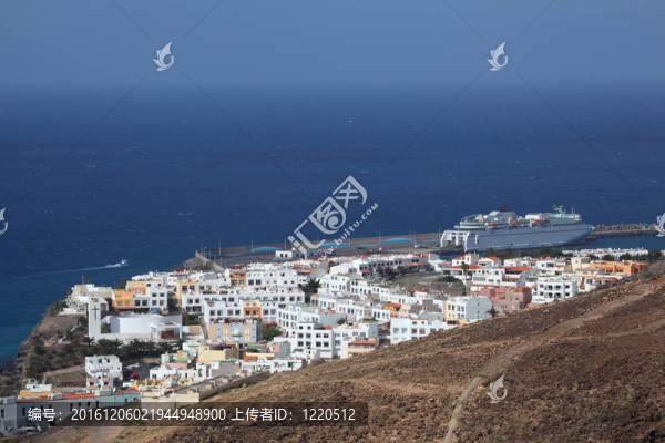 對(duì)莫羅哈夫萊鳥瞰加那利群島的富埃特文圖拉島島；西班牙；