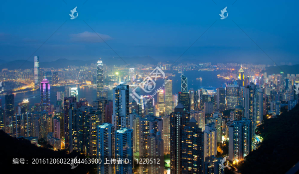香港的夜晚；從太平山頂觀