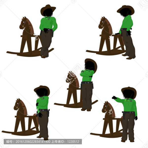 青少年牛仔插畫