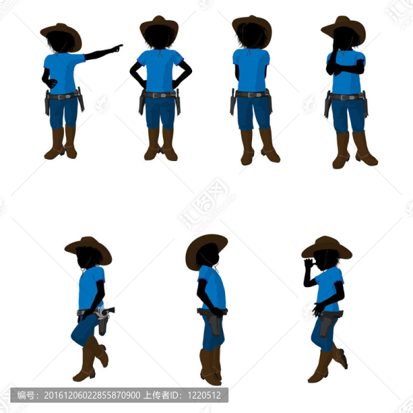 青少年牛仔插畫